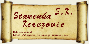 Stamenka Kerezović vizit kartica